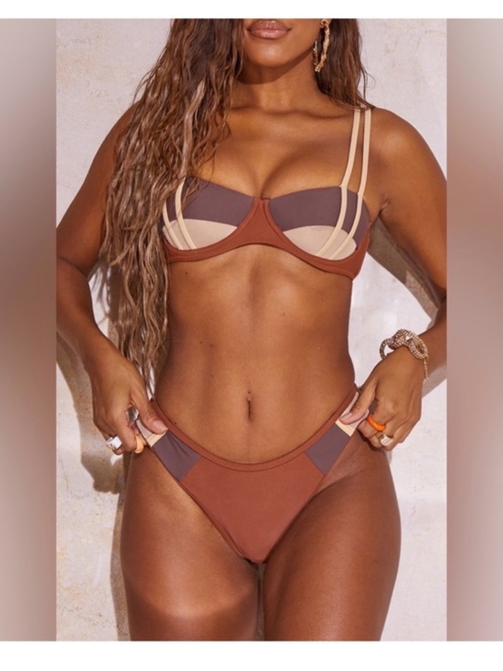 NWT Pretty Little Thing High Leg Bikini Bottoms 6